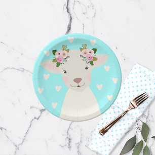 Prato De Papel Lamb Páscoa Chic Boho Adorável