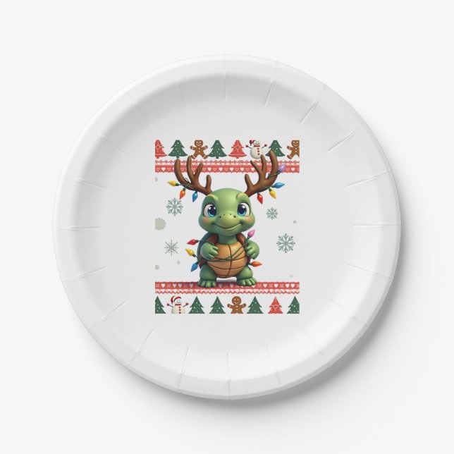 Prato De Papel Lâmpada de Natal com Estilo de Suéter Feio de Tart (Frente)