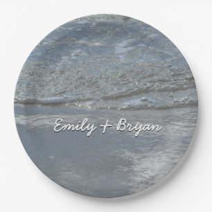 Prato De Papel Lapidação de água na fotografia Abstrato da praia