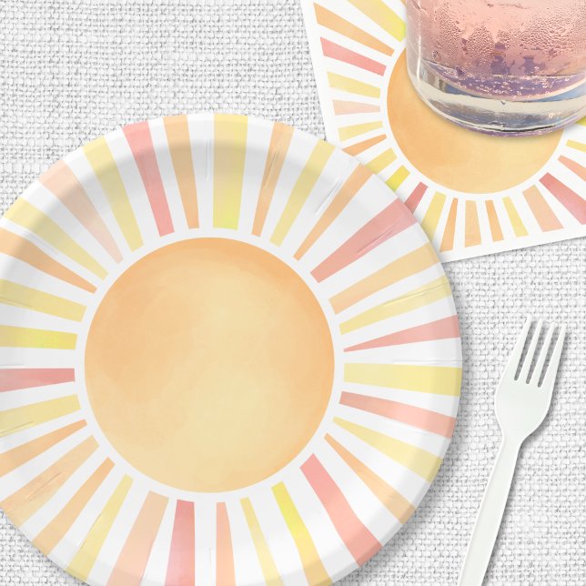 Prato De Papel Laranja Amarelo Sol (Sunshine Yellow Orange Sun Napkins)