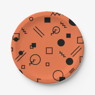 Prato De Papel Laranja, diversão, tendências, gráfico geométrico