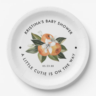 Prato De Papel Laranja Pequena Cutie Está No Caminho Chá de fra