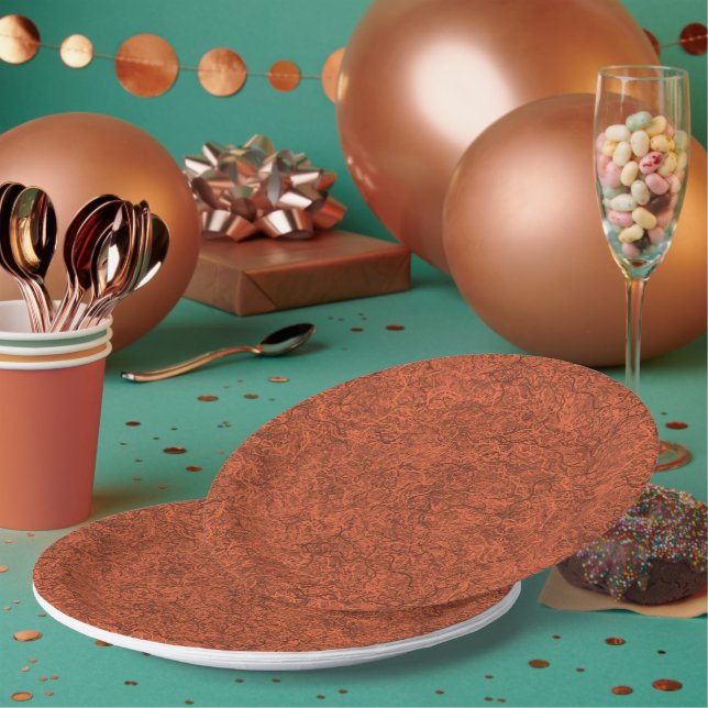 Prato De Papel laranja queimada padrão popular (Múltiplo)