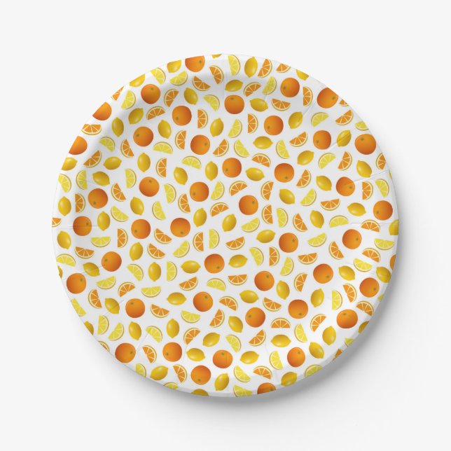 Prato De Papel Laranjas e limões (Frente)