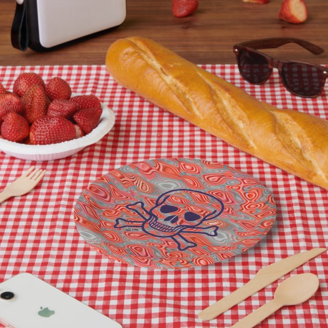 Prato De Papel Lava Chapas de papel Skull (Piquenique)