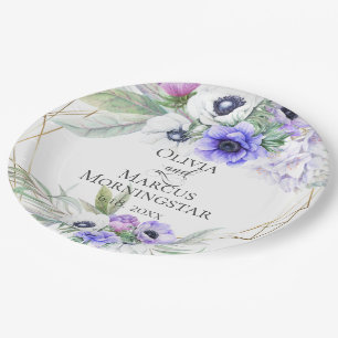Prato De Papel Lavanda Buquês Florais De Anemia Violeta Botânic