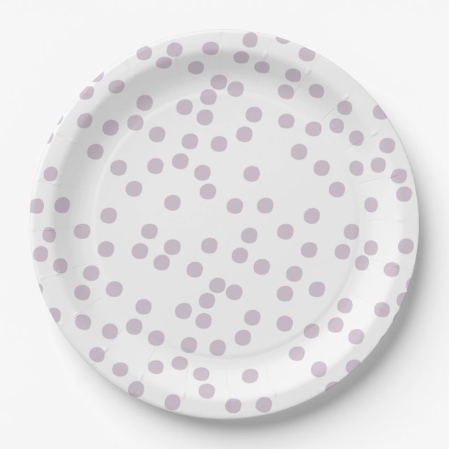 Prato De Papel Lavanda Confetti / Polkadots (Frente)