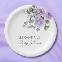 Lavanda de Chá de fraldas Floral de Aquarela