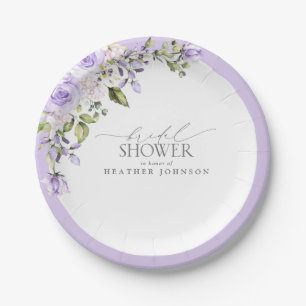 Prato De Papel Lavanda Lilac Elegante Chá de panela Floral