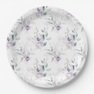 Prato De Papel Lavanda Peonies, Eucalptus Floral Wedding