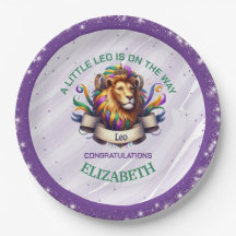 Lavender and Green Leo Zodiac Baby Shower