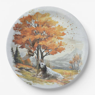 Prato De Papel "Laverack" O Setter Inglês caçando