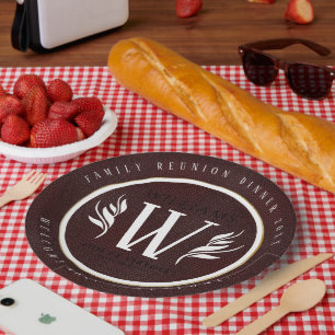 Prato De Papel Leather Leaf & Vintage Paper Surname Motto