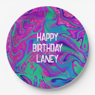 Prato De Papel Legal Festa de aniversário de Garota Personalizada