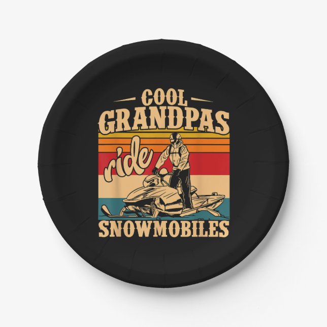 Prato De Papel Legal Grandpas caminha Snowmobiles Snowmobile Snow (Frente)