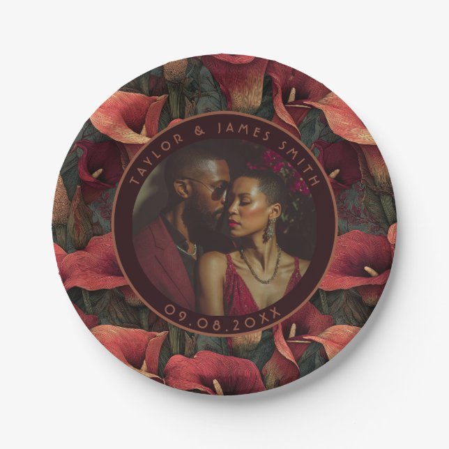 Prato De Papel Legal Lírios Para Festa de solteira (Frente)