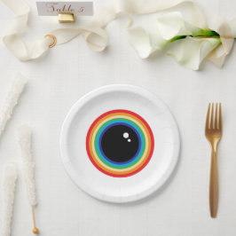 Prato De Papel Legal Rainbow Eyeball