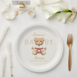 Prato De Papel Legendary Red Belt Judo Bear – Baby Shower