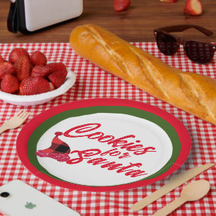 Prato De Papel Leite e cookies personalizáveis para Papais noeis,