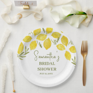 Prato De Papel Lemon Greenery Chá de panela amarelo-oliva italian
