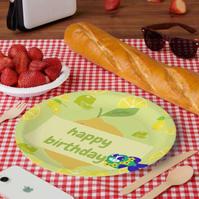 Prato De Papel Lemon Vibes  (Piquenique)