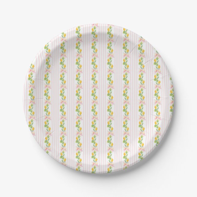 Prato De Papel Lemonade First Birday Paper Plates (Frente)