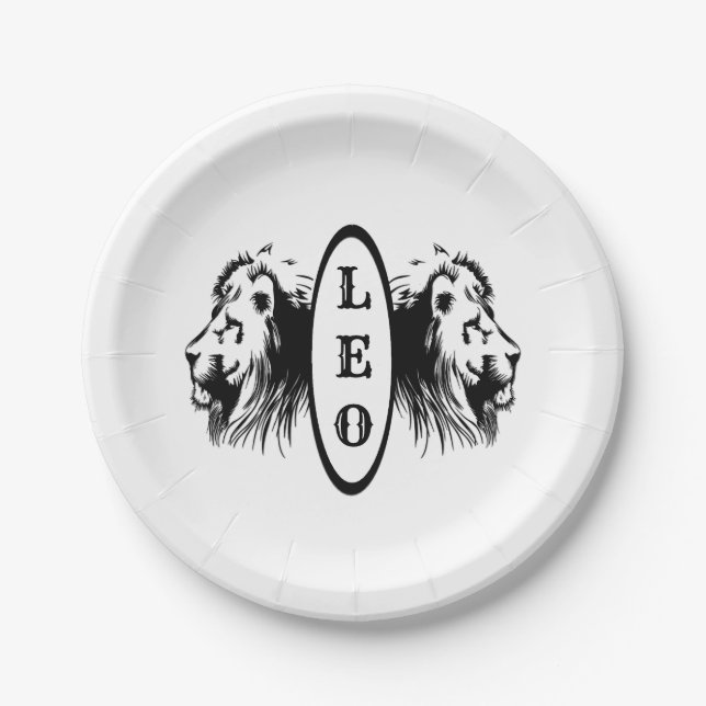 Prato De Papel Leo, o Leão Bloqueou Zodiac (Frente)