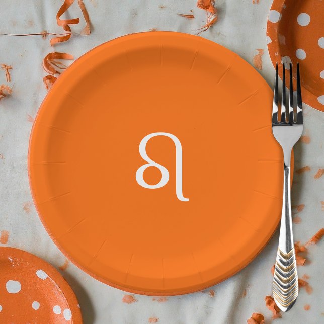 Prato De Papel Leo zodiac - laranja neon (Criador carregado)