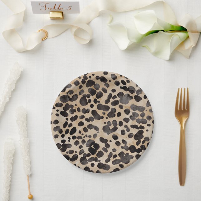 Prato De Papel Leopard Animal Imprima Chá de panela moderno (Casamento)