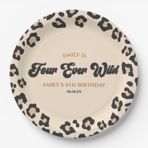 Prato De Papel Leopard Cheetah Four Ever Wild 4ª Festa de Anivers