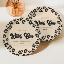 Prato De Papel Leopard Cheetah Impressão Wild One Party