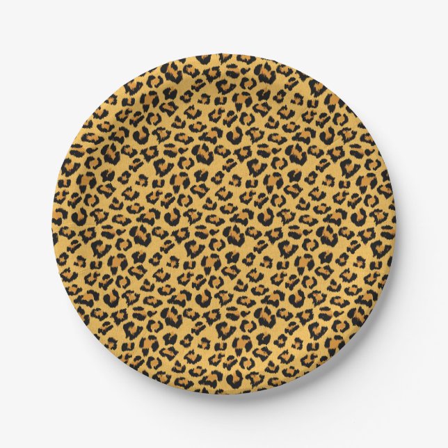 Prato De Papel Leopard Skin Wild Safari (Frente)
