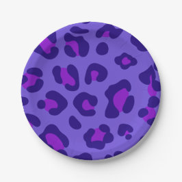 Prato De Papel Leopardo Roxo Elétrico