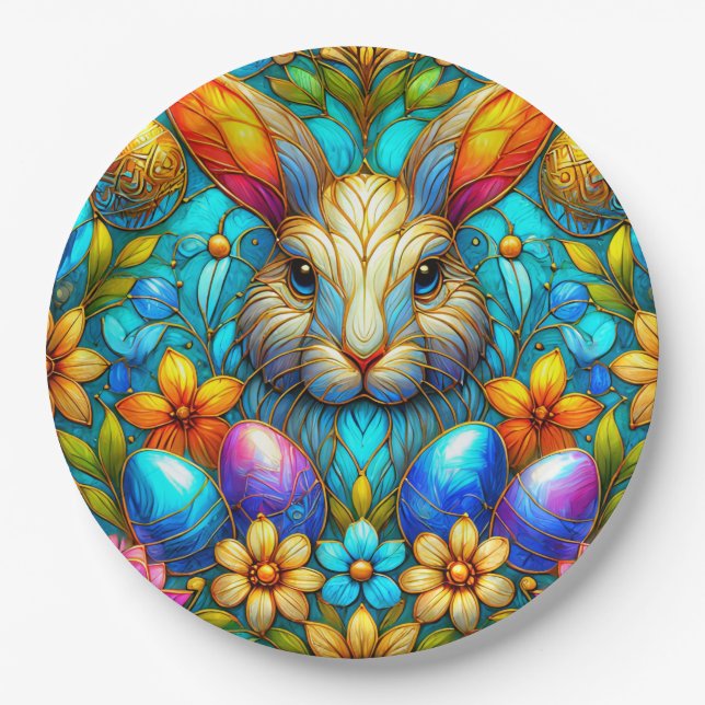 Prato De Papel LESTE BUNNY 3D ~ Multicolor ~ (Frente)
