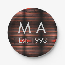 Prato De Papel Letra do nome do ano data adicionar pedra de tijol