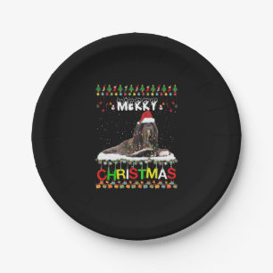 Prato De Papel Lhasa Apso Árvore de Natal Light Pajama Xmas Dog