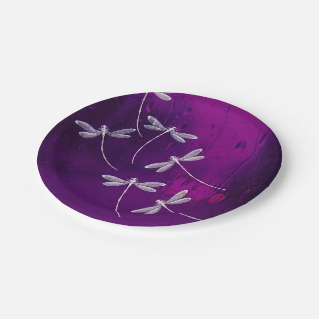 Prato De Papel Libélulas na água (Inclinado)