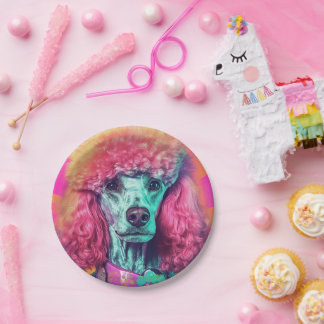 Prato De Papel Libere as placas de papel do Poodle Party de 7"