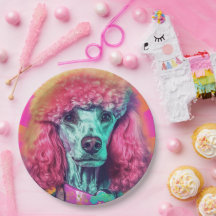 Libere as placas de papel do Poodle Party de 9"