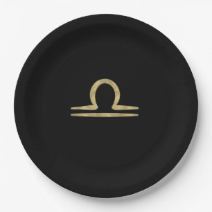 Prato De Papel LIBRA Ouro Setembro Outubro Astrologia de Aniversá