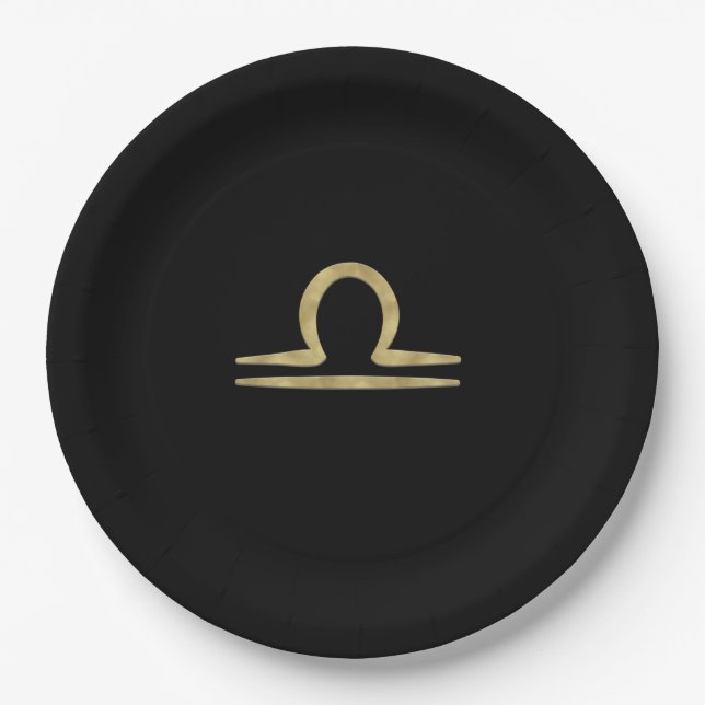 Prato De Papel LIBRA Ouro Setembro Outubro Astrologia de Aniversá (Frente)