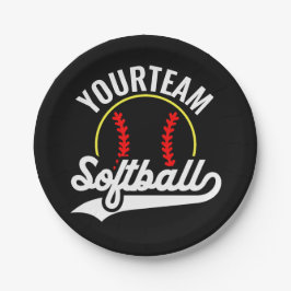 Prato De Papel Liga Personalizada do ADD do Jogador do Softball T