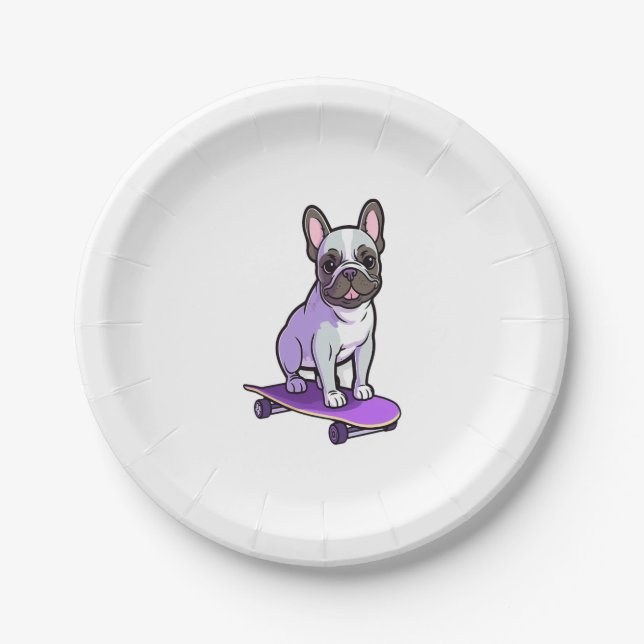 Prato De Papel Lilac French Bulldog 3 (Frente)