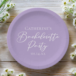 Prato De Papel Lilac Purple Bachelorette Party Personalized