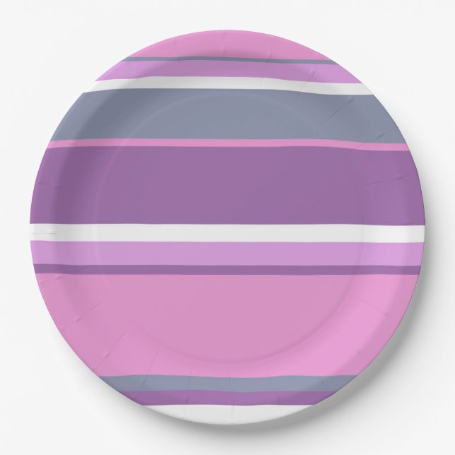 Prato De Papel Lilac stripes (Frente)