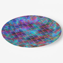 Prato De Papel Lilás azulado e triângulos 3D ou cor-de-rosa
