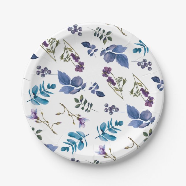 Prato De Papel Lilás Lavanda Roxo Íris Floral Chic Primavera (Frente)