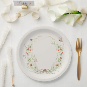 Prato De Papel Lilases Brancos Floral Caprichoso Vintage Elegante