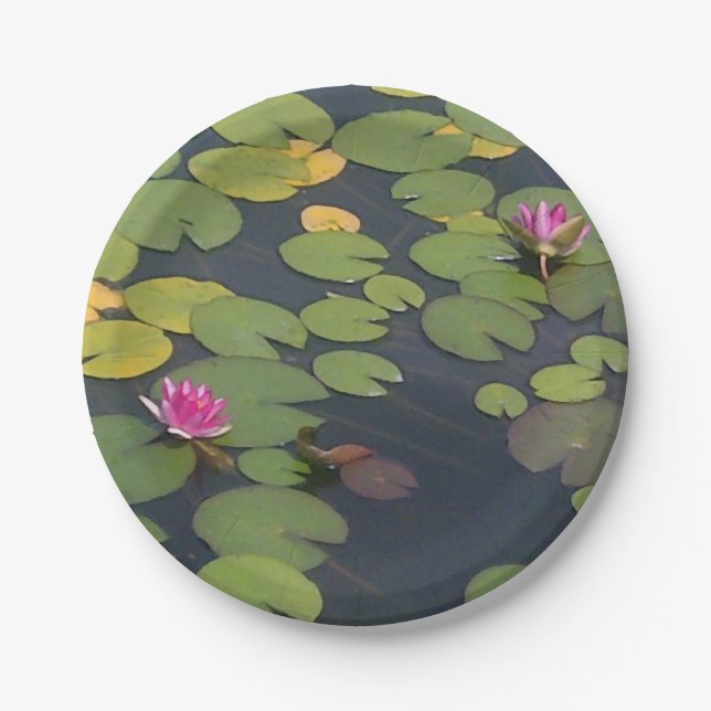 Prato De Papel Lilypad Pond Painting Monet (Frente)