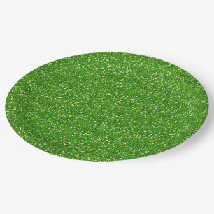 Prato De Papel Lima Verde Brilhante & Glitter Prateado